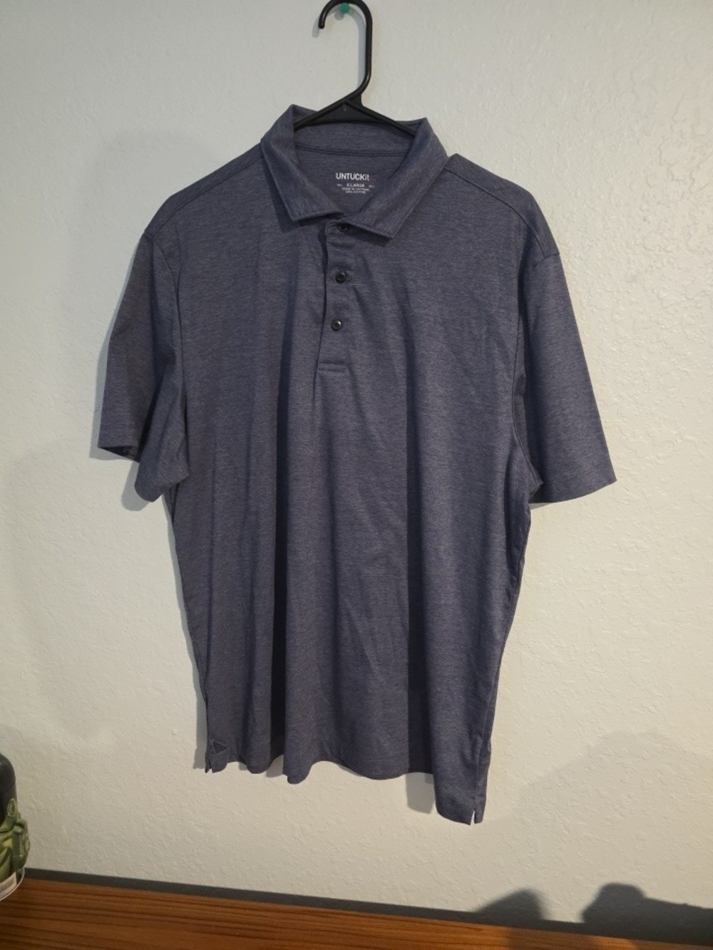 Untuckit Men's Navy Heather Polo Shirt